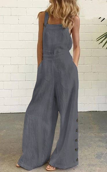 Urban casual solid baggy overalls
