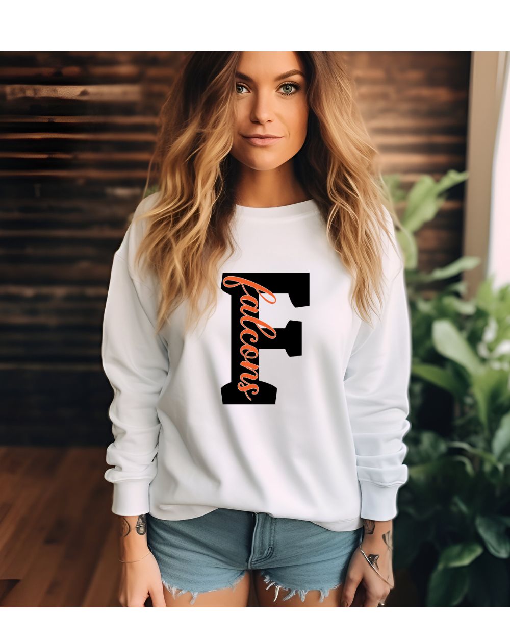 Falcons 12 - bold f w/ orange falcons down the side