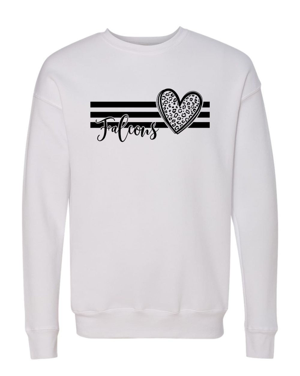 Falcons 17 - line design w/ leopard heart