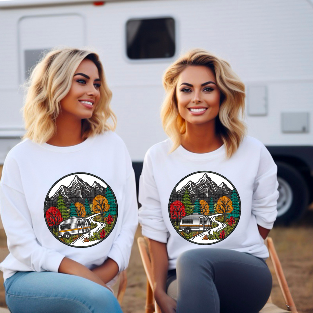 Camping - Circle w/ Camping scene