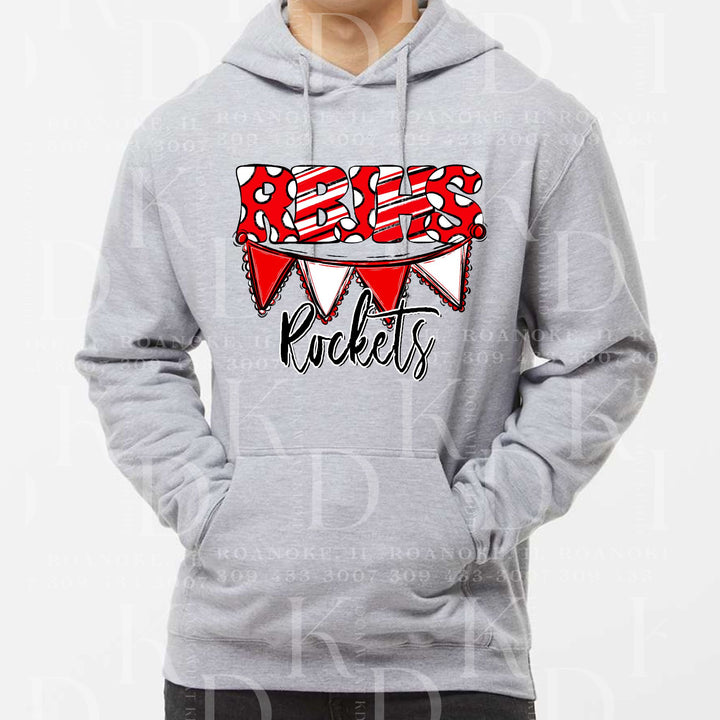 #19 - RBHS block letters w/ flags