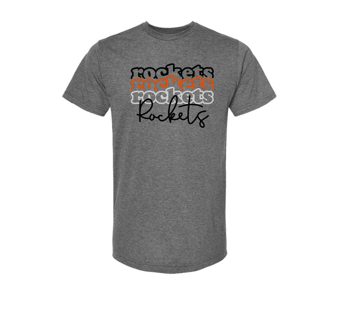 #63 - repeat rockets bubble letters, red, white, and black