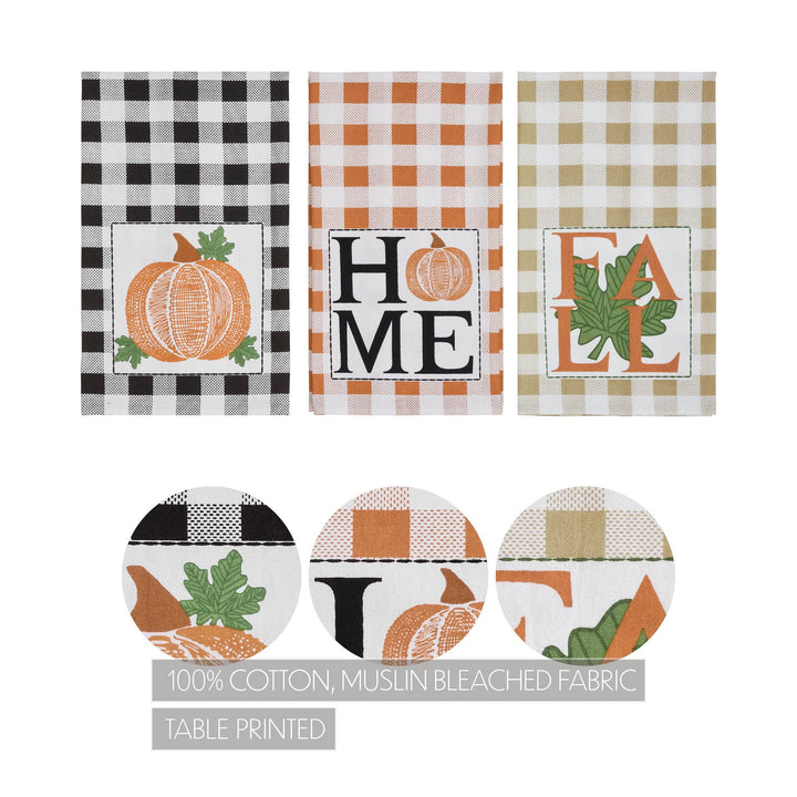 Annie Check Harvest Plaid  Dish Towel Set