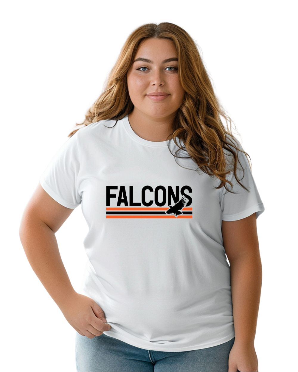 Falcons 3 - line design w/ mascot on the bottom