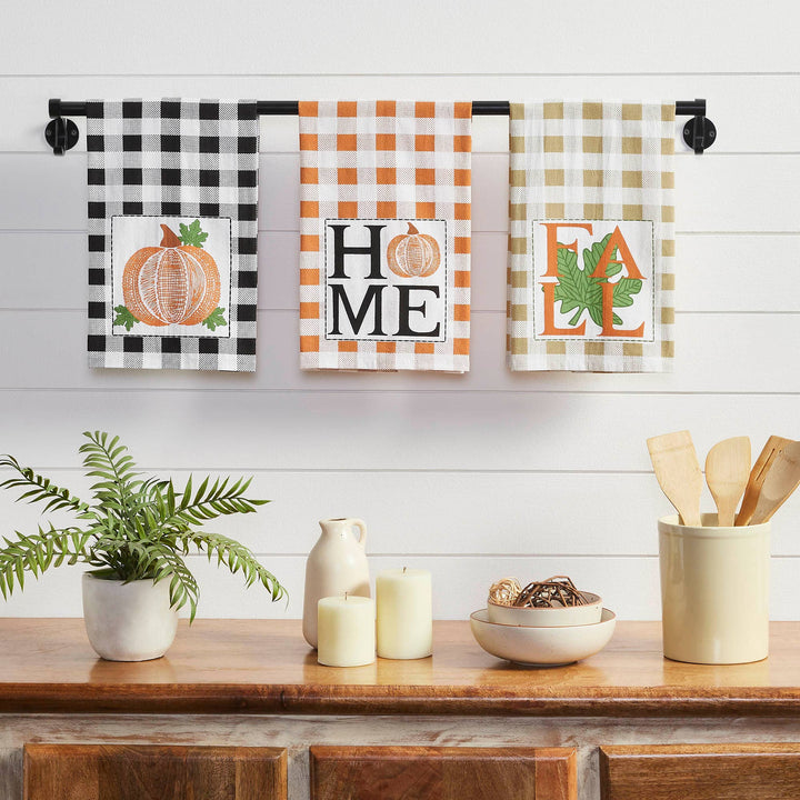 Annie Check Harvest Plaid  Dish Towel Set