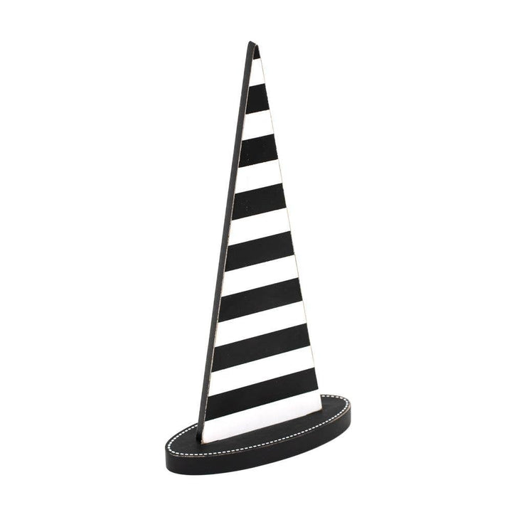 Wood witch hat decor