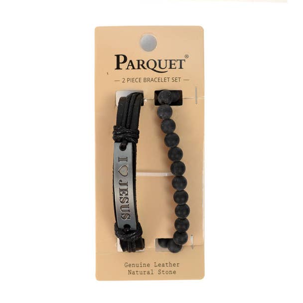 "I Love Jesus" Two  Pieces Bracelet Set