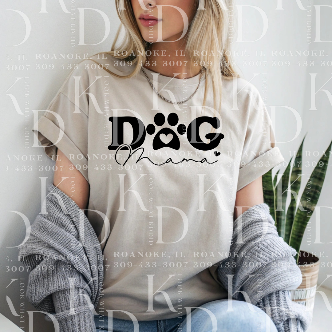 Dog Mama w/ Paw Print as the O