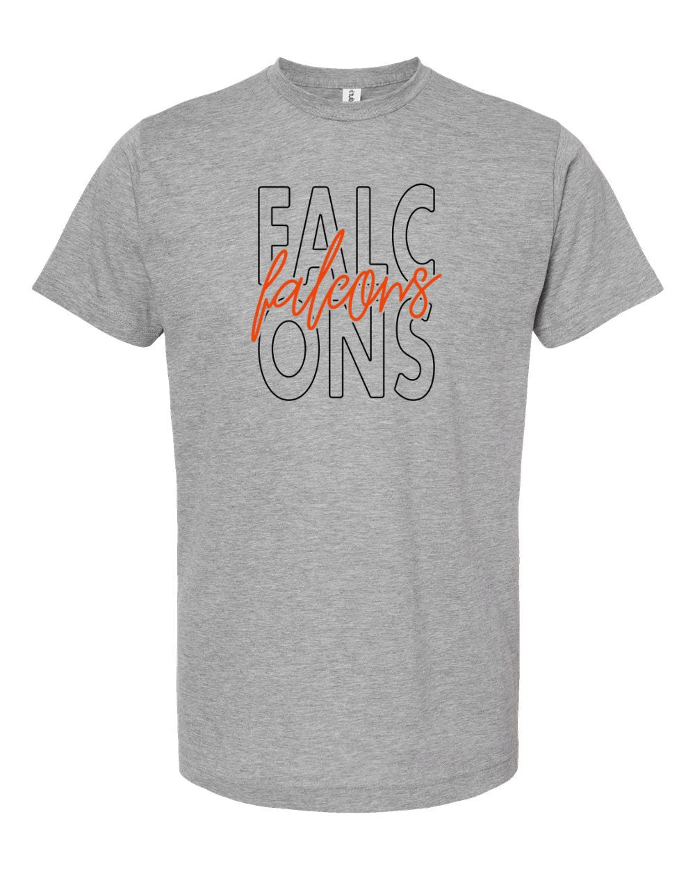 Falcons 5 - falcons w/ bold open letters and script letter in the middle