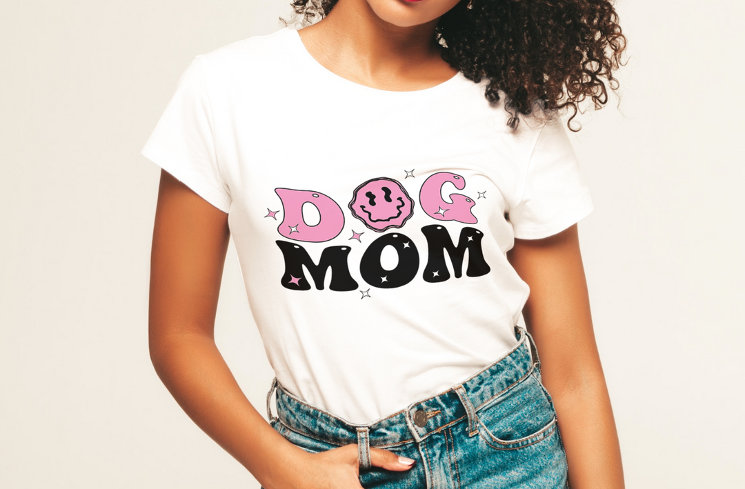 #3 - pink smiley dog mom