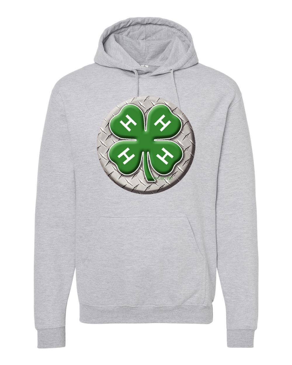 4H #9 - diamond plated background design w/ clover