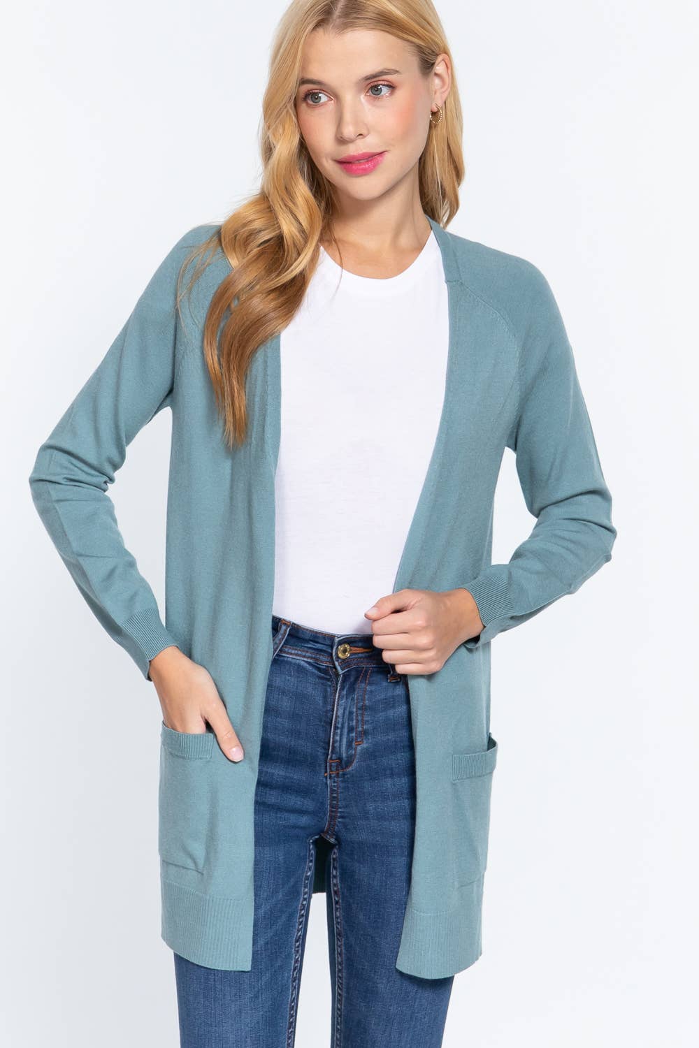 RAGLAN SLV OPEN SWEATER CARDIGAN