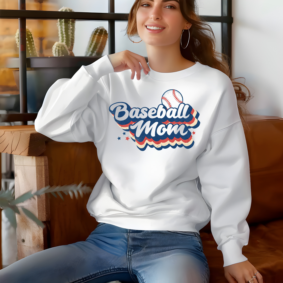 baseball mom w/ retro font