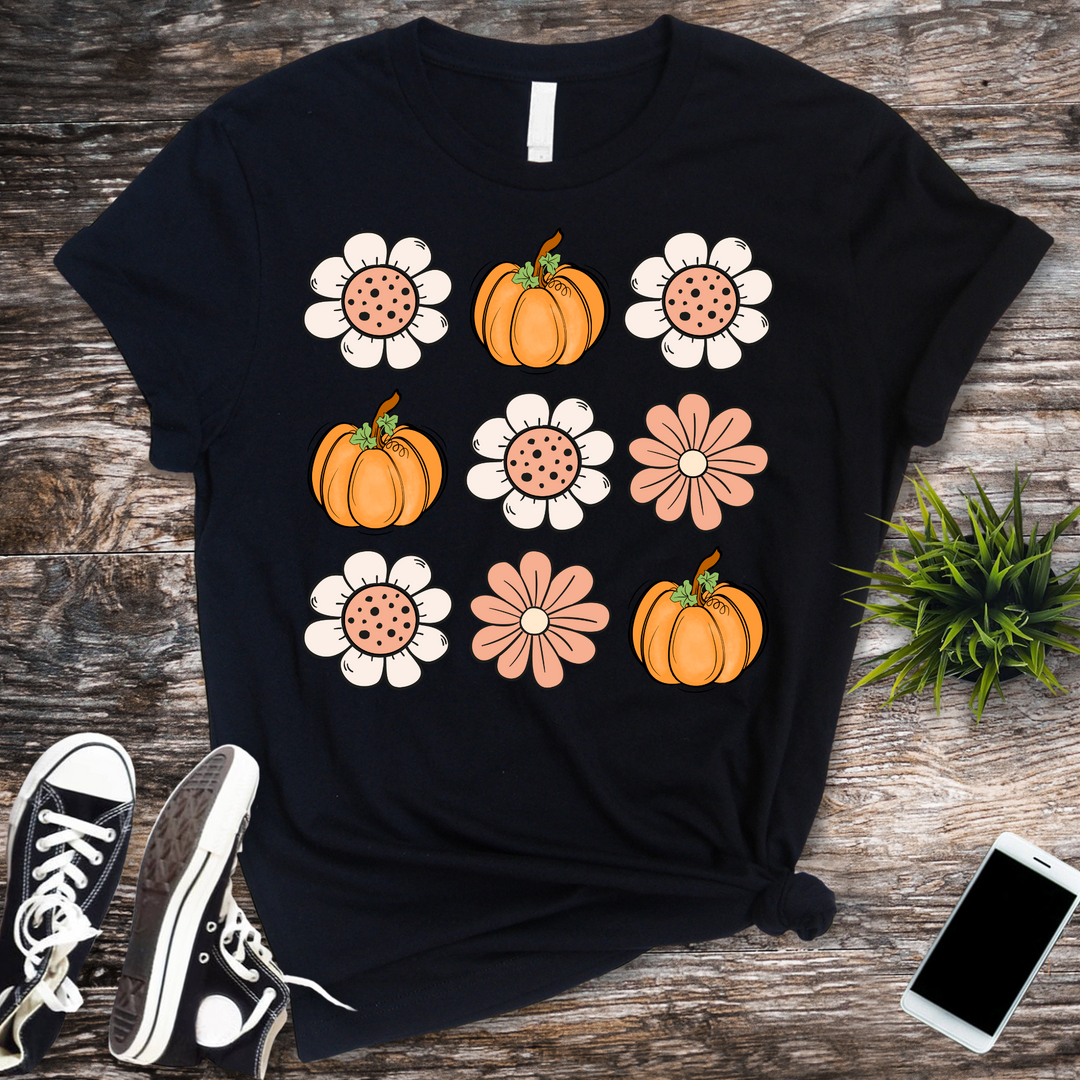 pumpkins and daisies