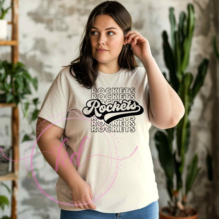 #14 - repeat block letter rockets w/ colored cursive rockets