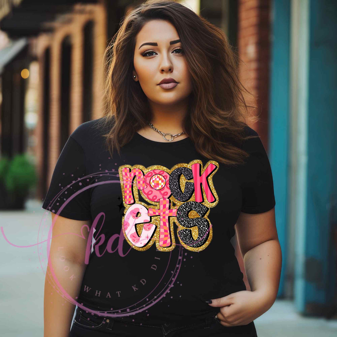 #15 - rockets - pink, black, and gold
