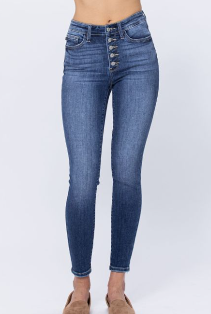 Judy Blue (82319) Hi-Rise Button Fly Skinny Jeans