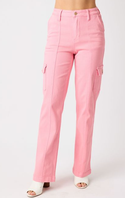 Judy Blue (88837) High Waist Garment Dyed Cargo Straight