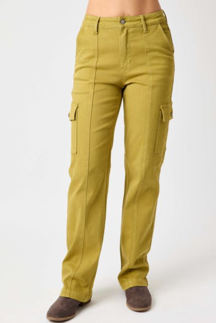 Judy Blue (88842) High Waist Garment Dyed Cargo Straight