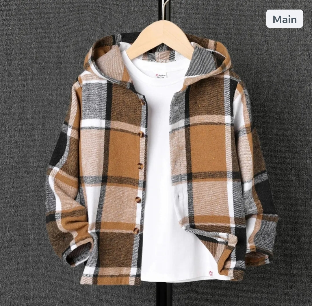 Plaid hooded jacket