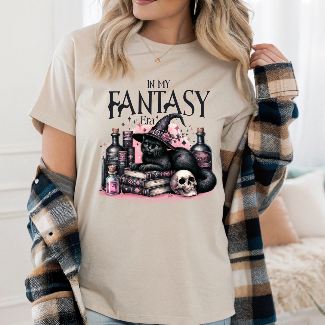 In my Fantasy Era w/ cat & books