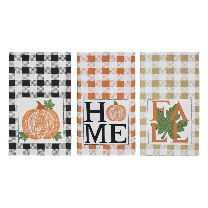 Annie Check Harvest Plaid  Dish Towel Set