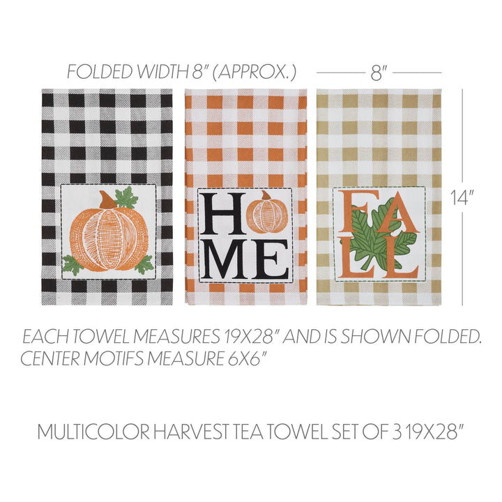 Annie Check Harvest Plaid  Dish Towel Set
