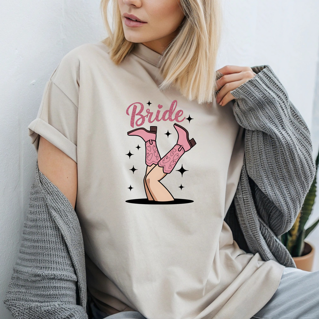 Bride w/ pink cowboy boots