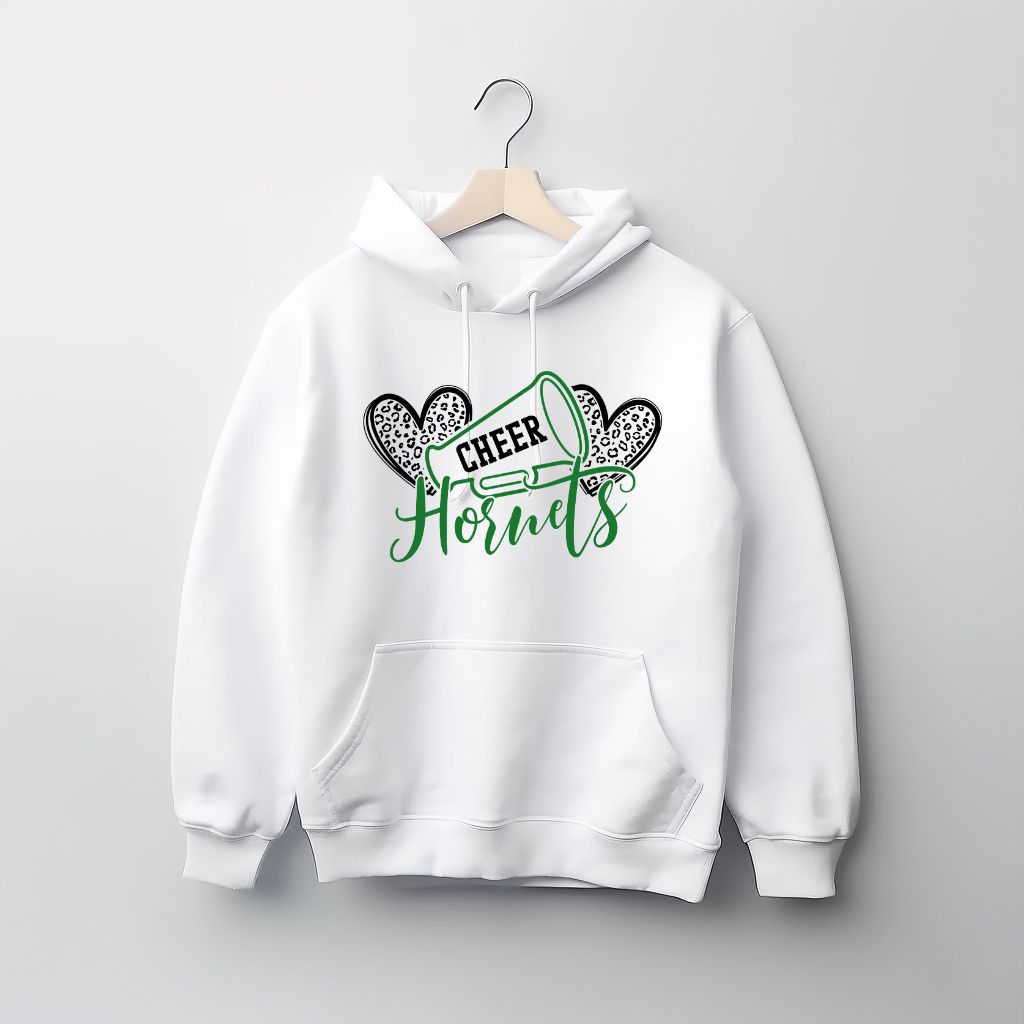 Hornets #8 - Cheer w/ black polka dot hearts