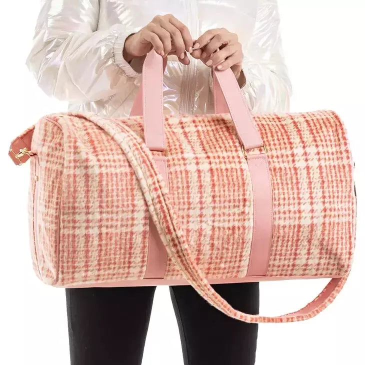 Houndstooth weekender bag