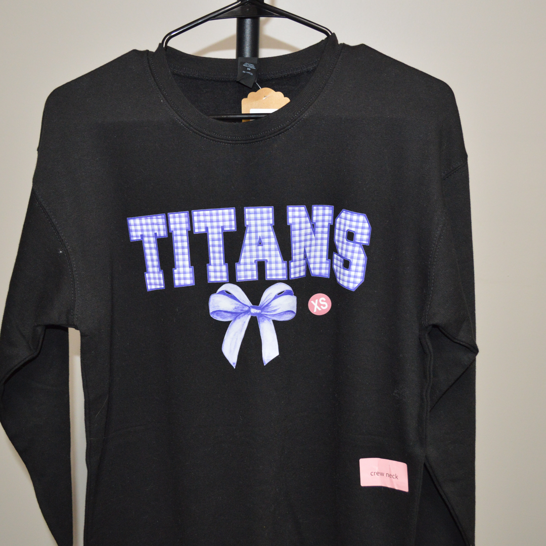 Purple Titans Gingham Crewneck (last one)
