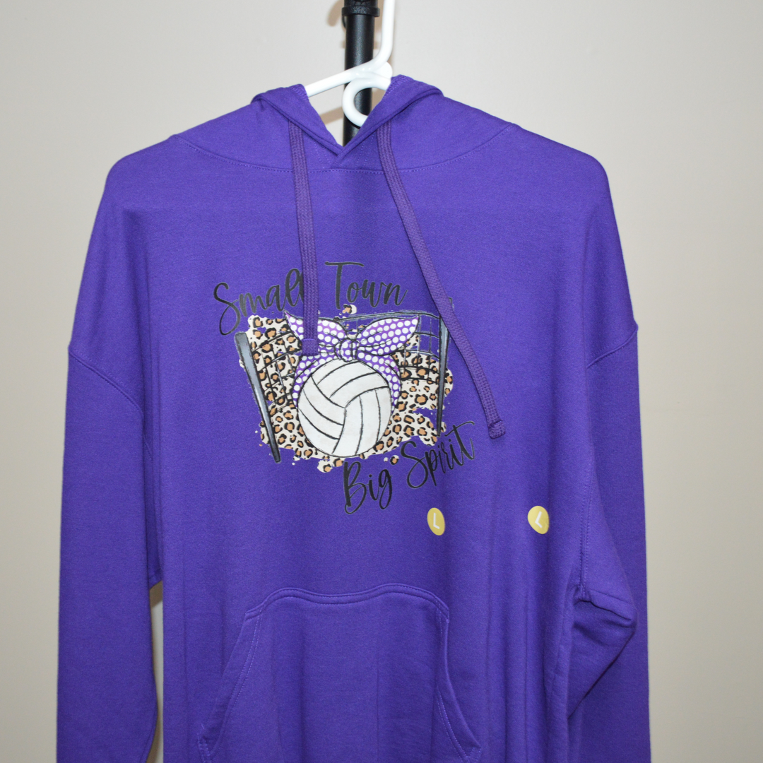 Small Town Big Spirit Purple Hoodie (last one)