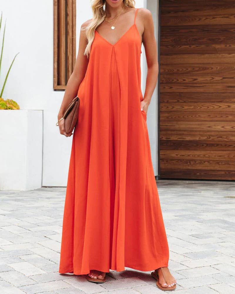 Suspender Pocket  Jumpsuit