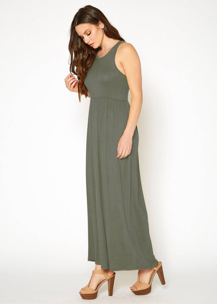 Bellatrix Women's Sleeveless Pleated Maxi Dress