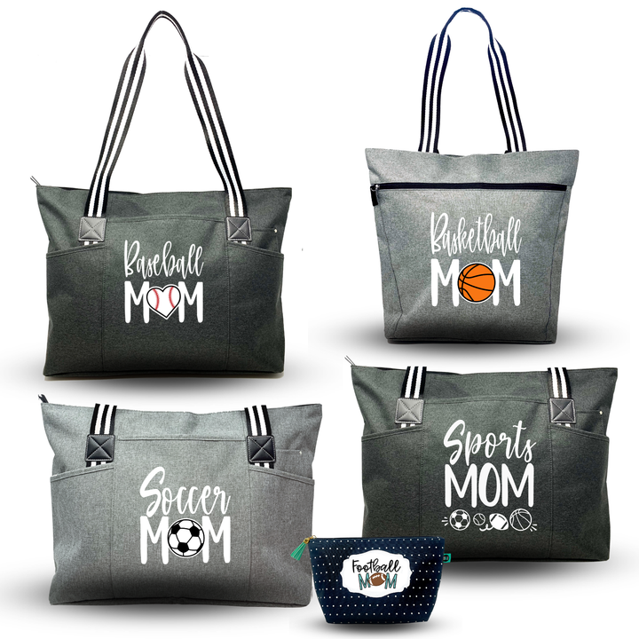 Tote Bags for Basketball, Baseball, Football and Soccer Moms