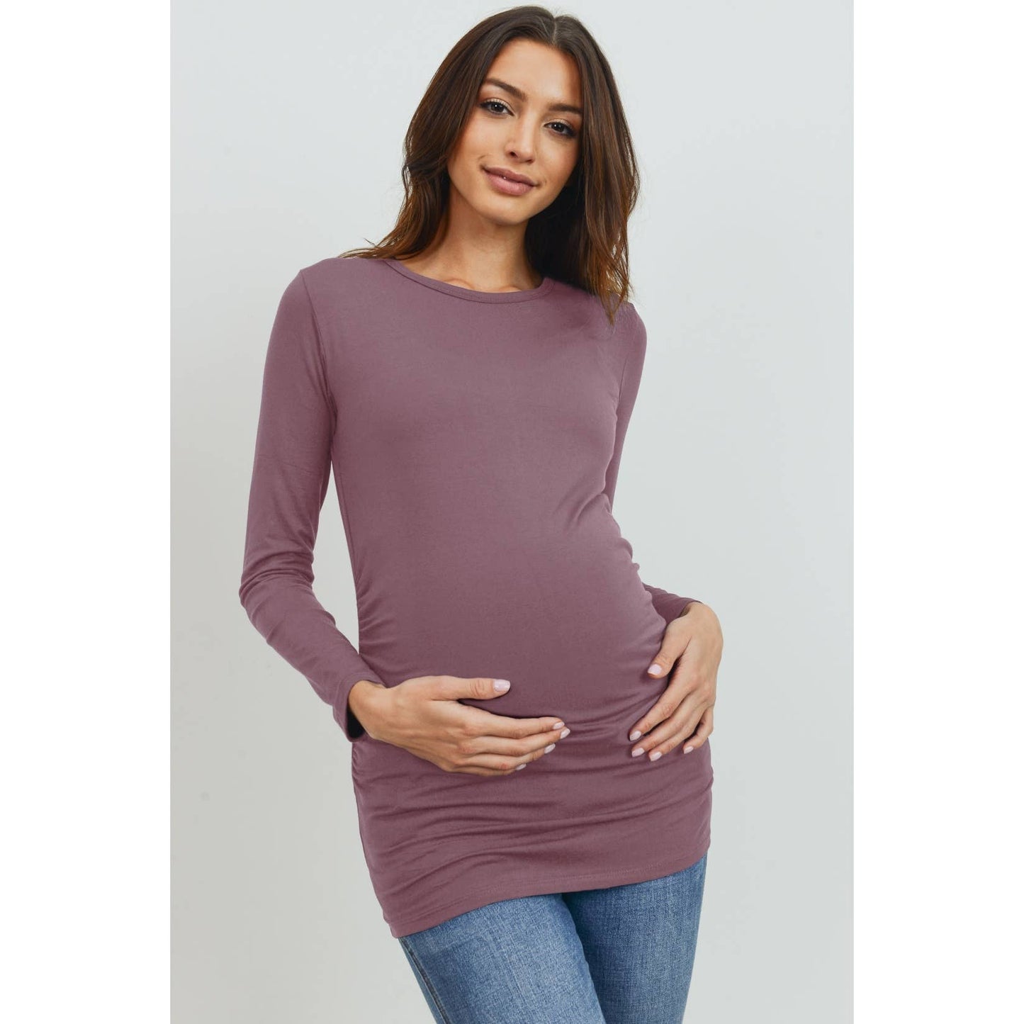 Long Sleeve Maternity Crewneck Knit Top