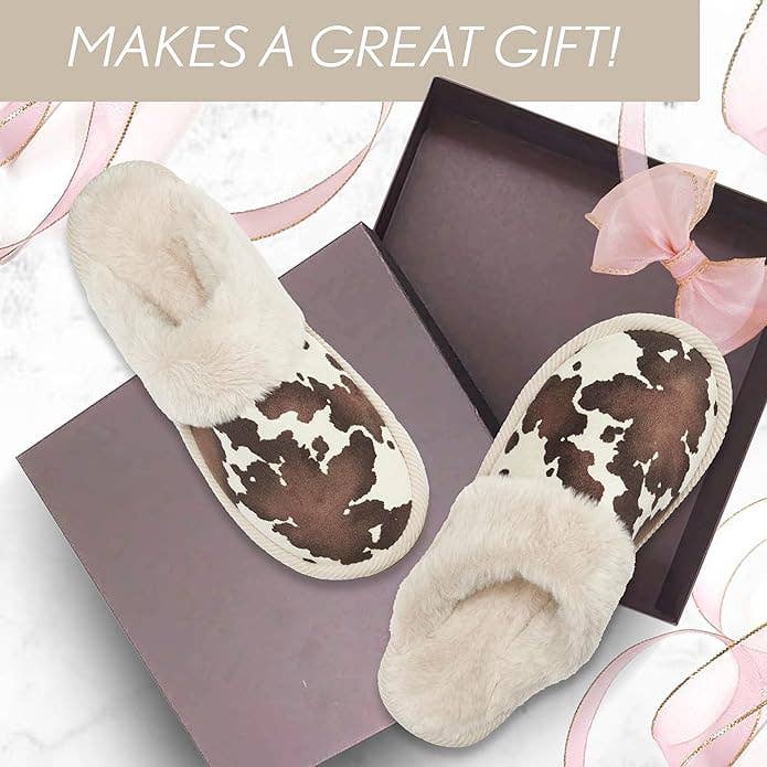 Cow Print Slippers