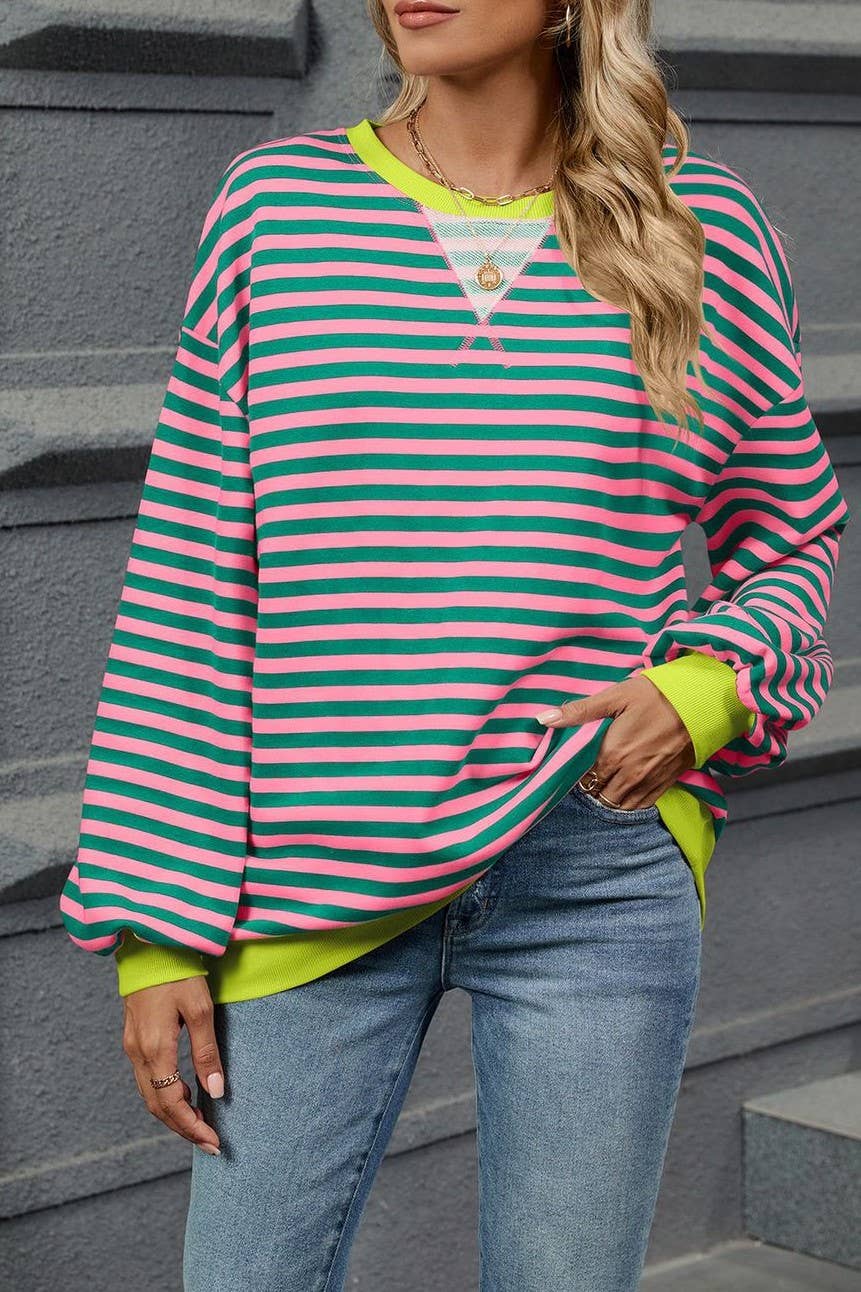 Contrast Striped sweatshirt