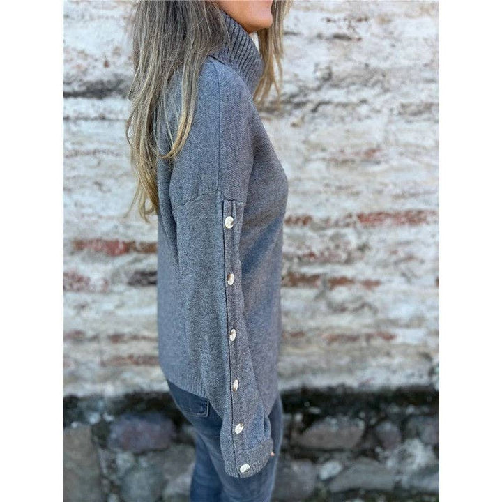 Turtleneck with button sleeve