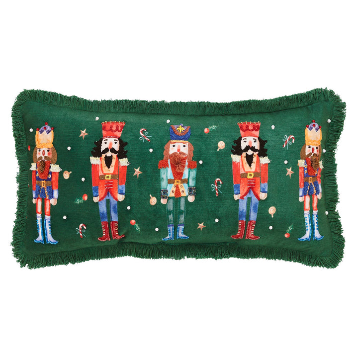 Nutcracker Green Fringed Pillow