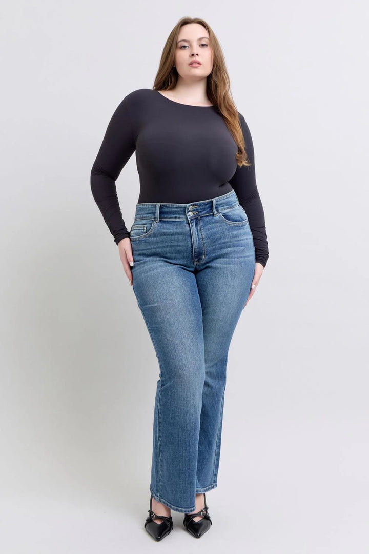HW Double Button Tinted Flare Judy Blue 82630