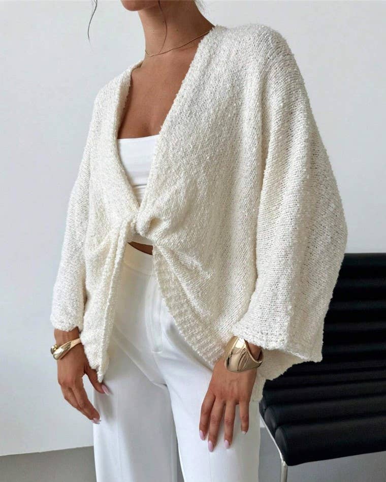 Crossover V-Neck Cardigan Sweater