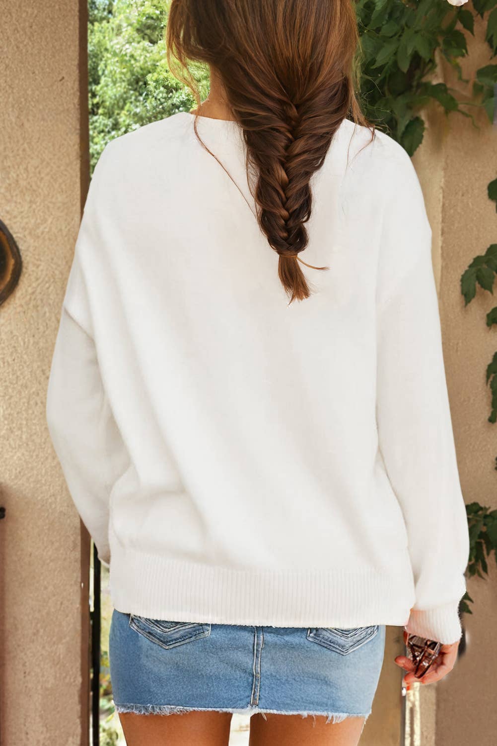 Thankful Ivory Embroidered Sweater