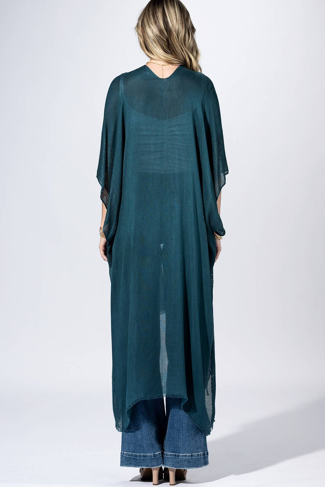 Deep Teal Flow Kimono