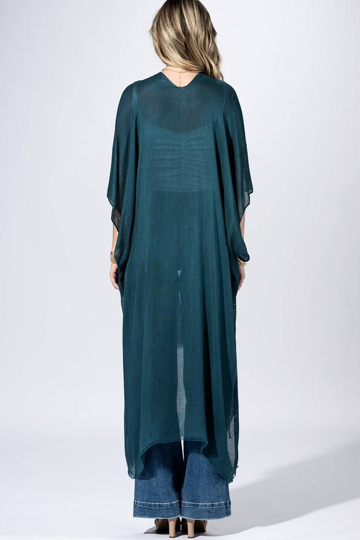 Deep Teal Flow Kimono
