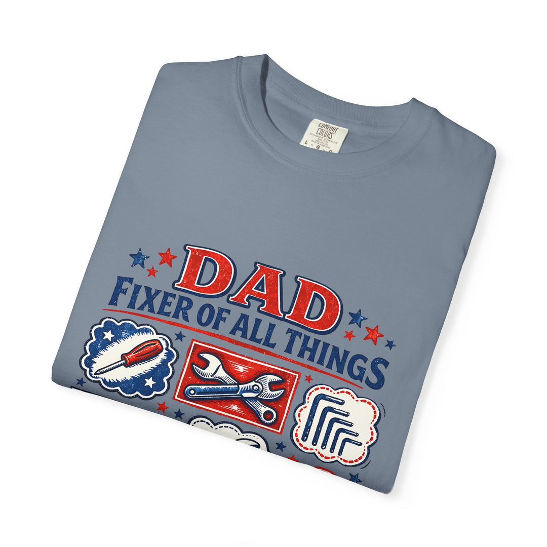 Dad Fixer of All Things T-Shirt — Patriotic Tool Icons Father’s Day Tee