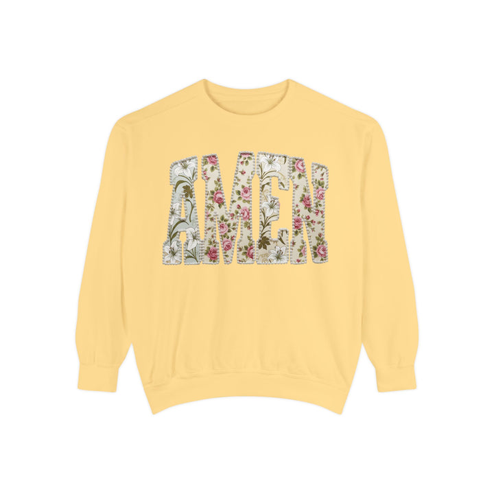 Amen Floral Print Sweatshirt | Vintage Botanical Lettering