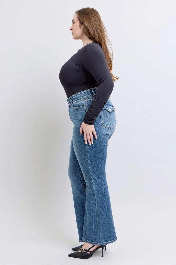 HW Double Button Tinted Flare Judy Blue 82630