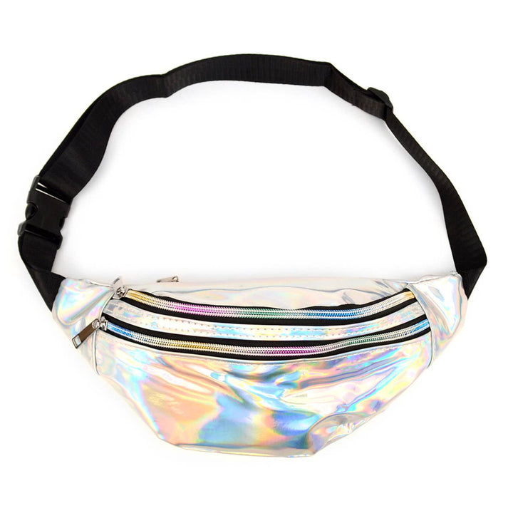 Silver Iridescent Holographic Waist Fanny Pack