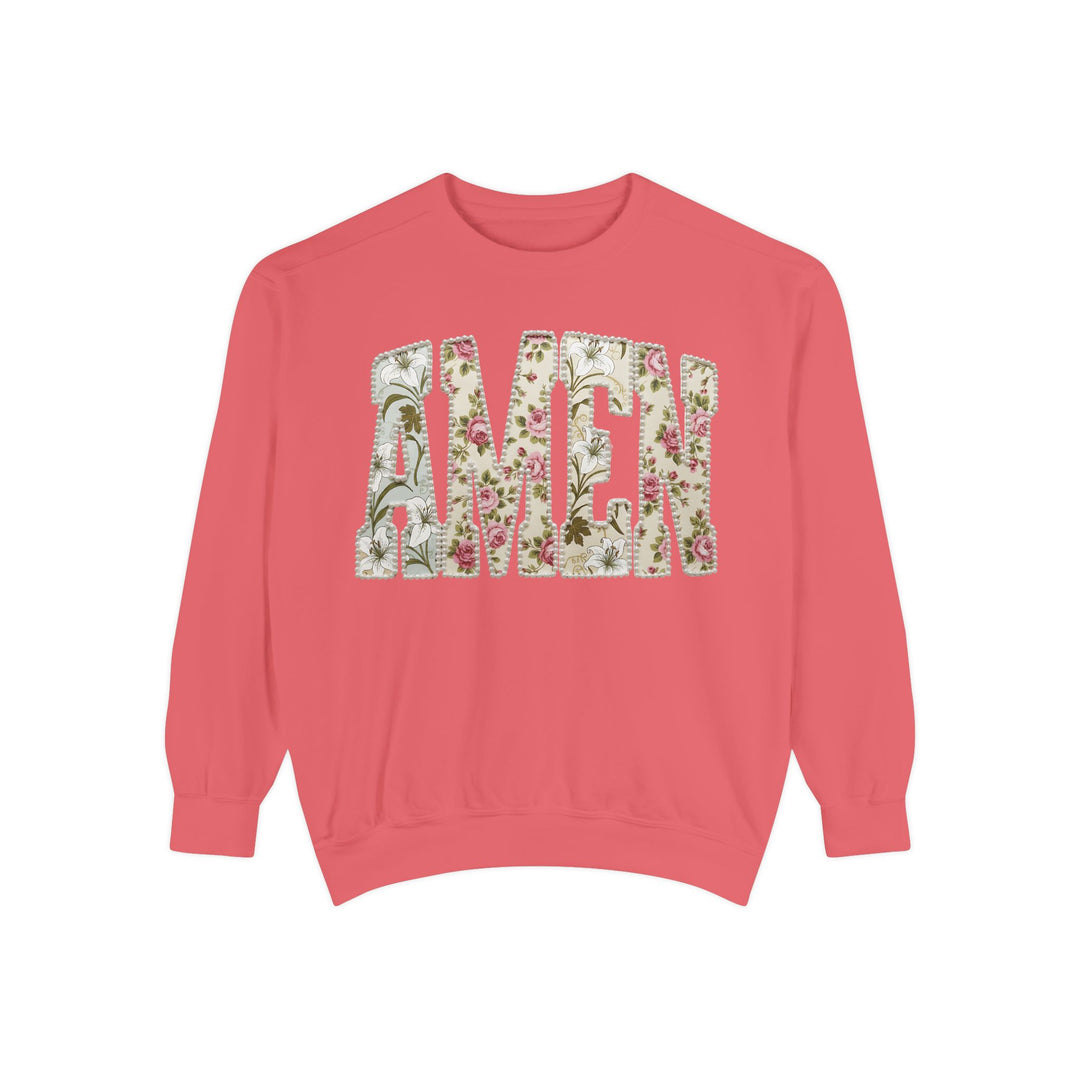 Amen Floral Print Sweatshirt | Vintage Botanical Lettering